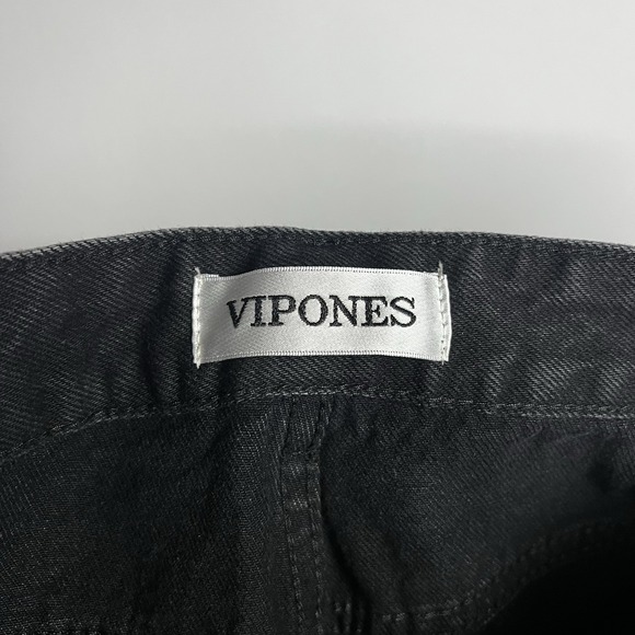 New Vipones Pants Women Size 2 Black Distressed Relaxed Straight Boyfriend Jeans - Picture 5 of 8